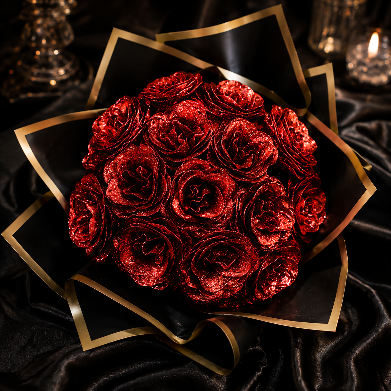 Charmed Red glitter roses