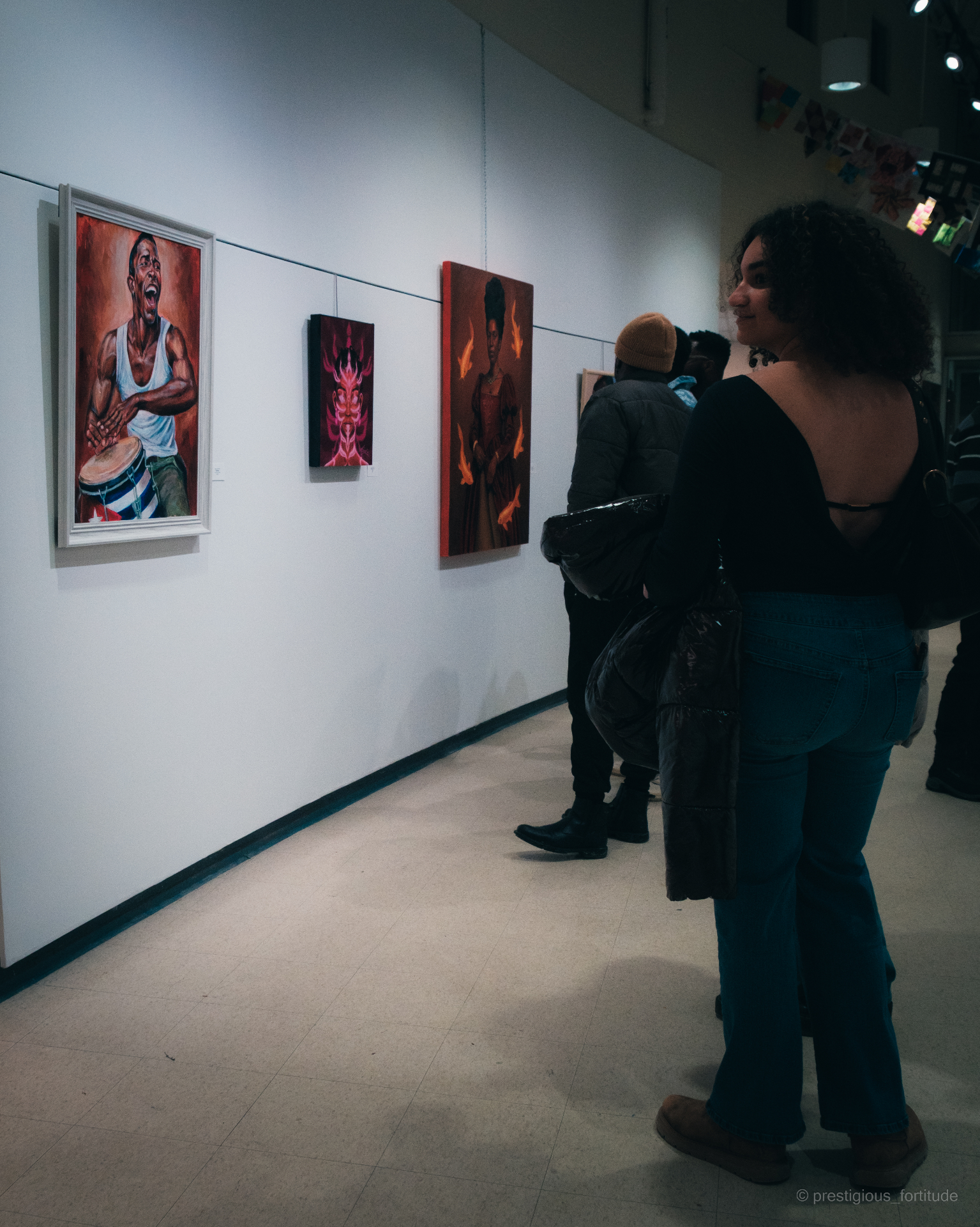 King Omari paintings displayed at the NPCC Toronto Art Gallery during the Black History Month showcase